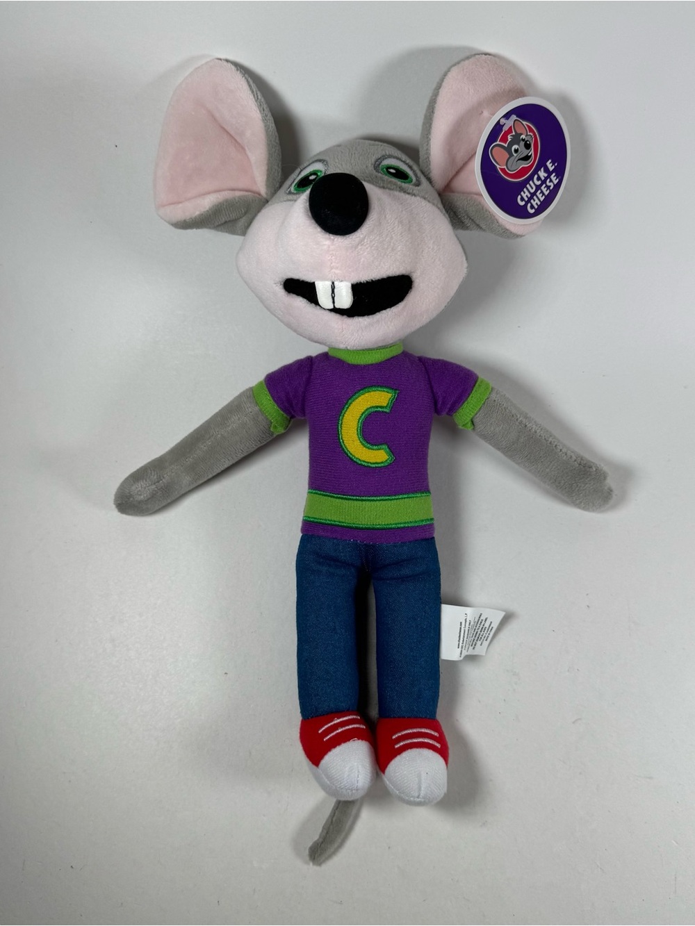 Chuck E Cheese Plush Mouse Doll 12" 2024 Purple Green Stuffed Animal Toy